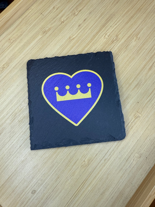 UV Printed KC Royals Crown Heart Slate Coaster