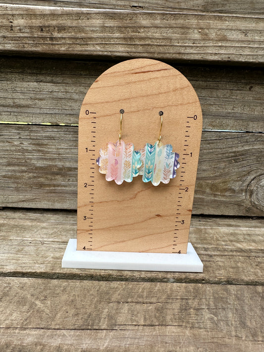 Zephyr Pastel Boho Stripes Acrylic Dangle Earrings