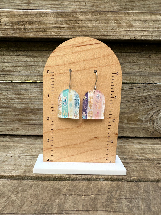 Luxe Pastel Boho Stripes Acrylic Dangle Earrings