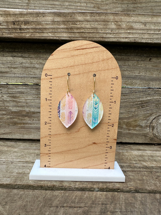 Pastel Boho Stripes Acrylic Dangle Earrings
