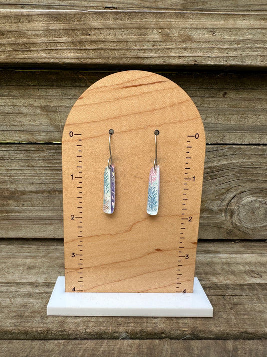 Quil Pastel Boho Stripes Acrylic Dangle Earrings