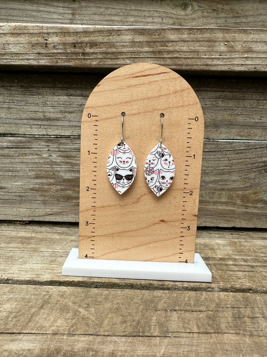 Fancy Feline Acrylic Dangle Earrings