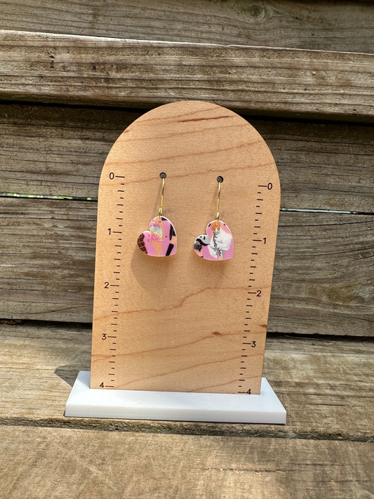 Swiftie Angled Hearts Acrylic Dangle Earrings