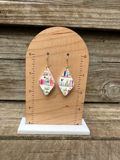 Aesthetic Bookshelf Acrylic Dangle Earrings
