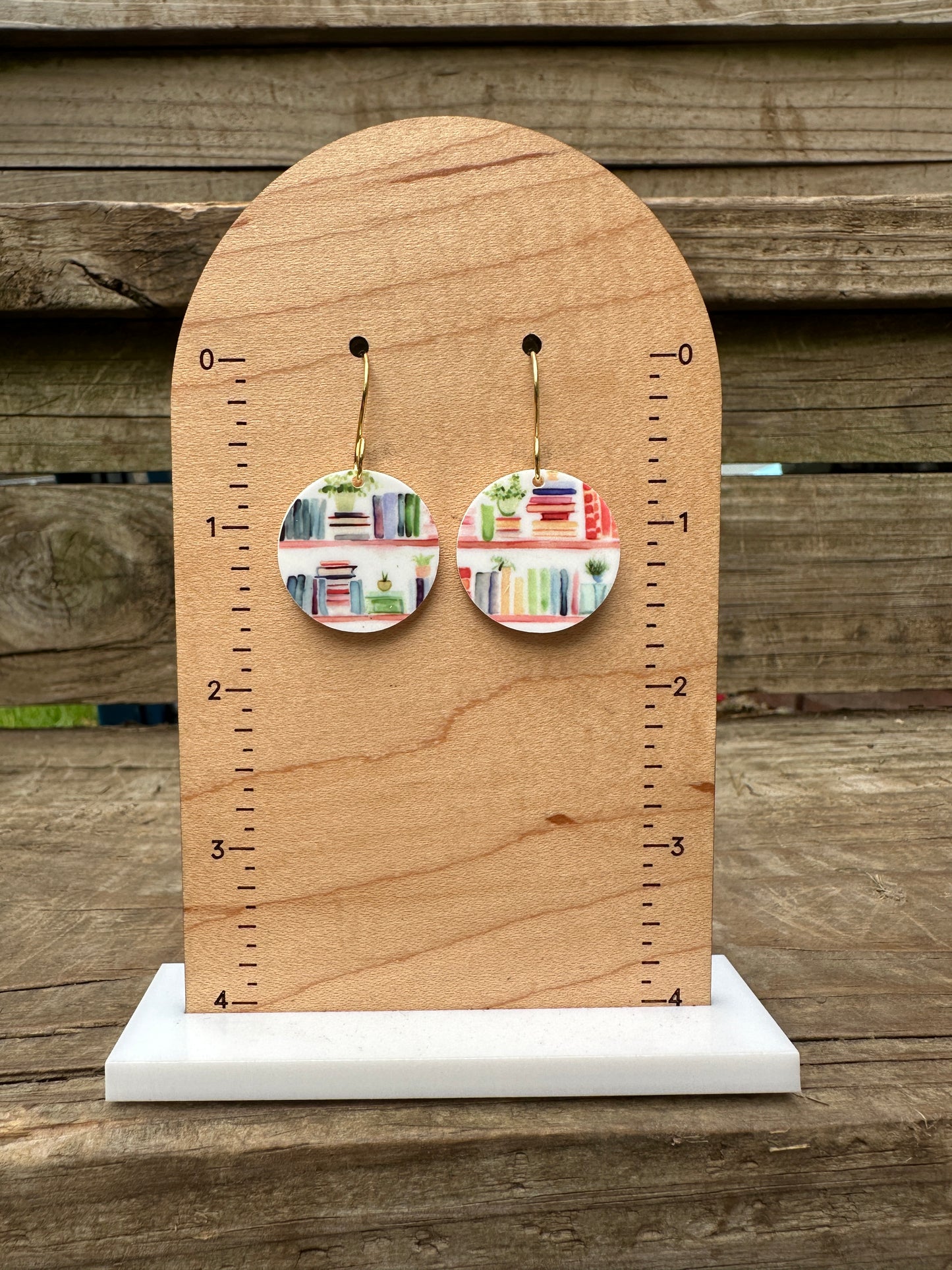 Aesthetic Bookshelf Acrylic Dangle Earrings