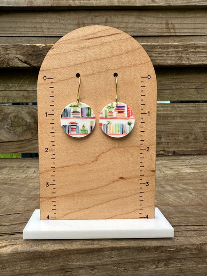 Aesthetic Bookshelf Acrylic Dangle Earrings