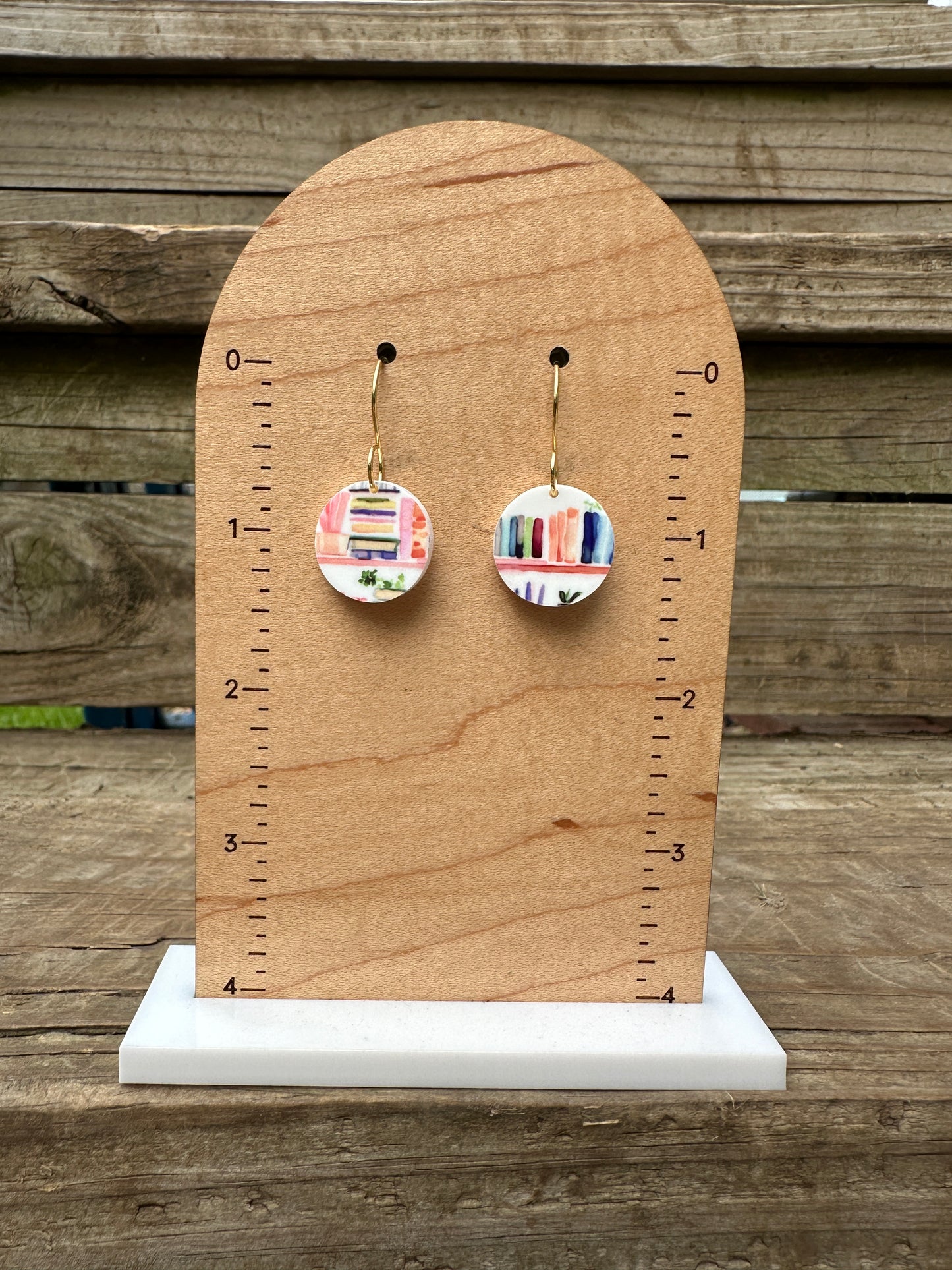 Aesthetic Bookshelf Acrylic Dangle Earrings