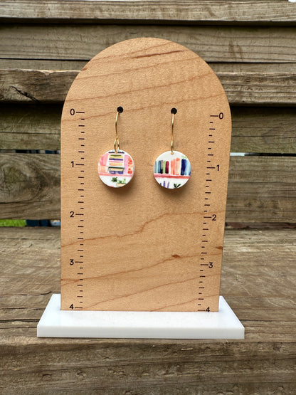 Aesthetic Bookshelf Acrylic Dangle Earrings