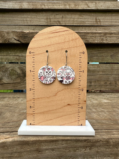 Fancy Feline Acrylic Dangle Earrings