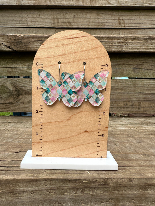 Butterfly Pastel Scales Acrylic Dangle Earrings