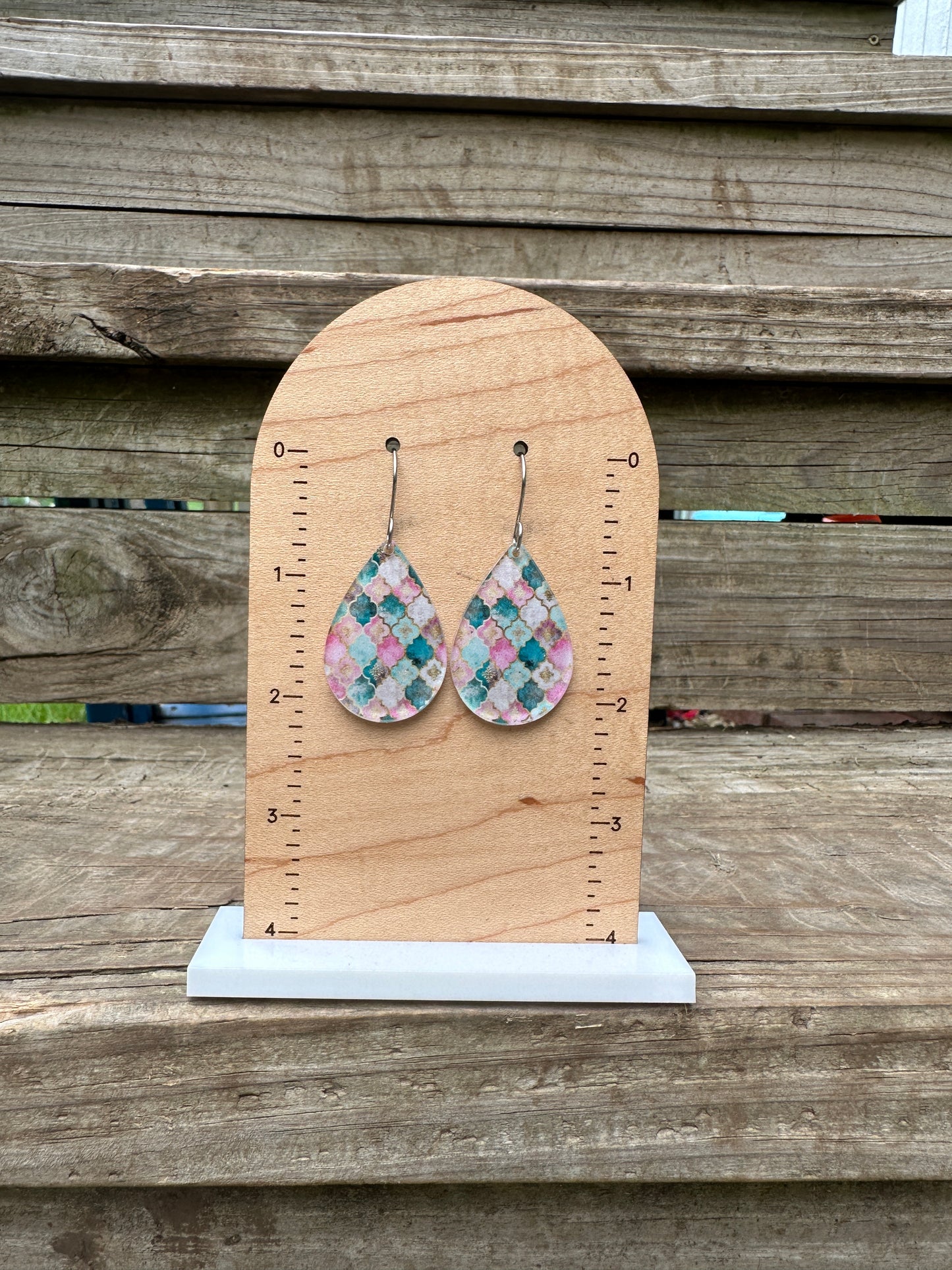 Classic Pastel Scales Acrylic Dangle Earrings