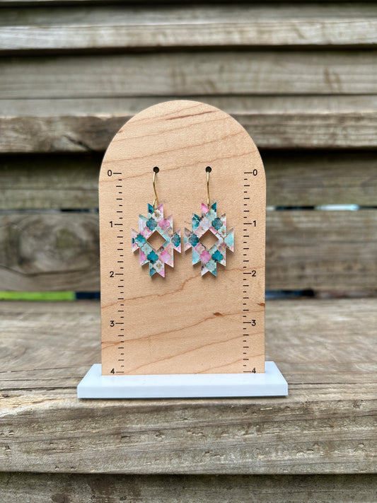 Cascade Pastel Scales Acrylic Dangle Earrings