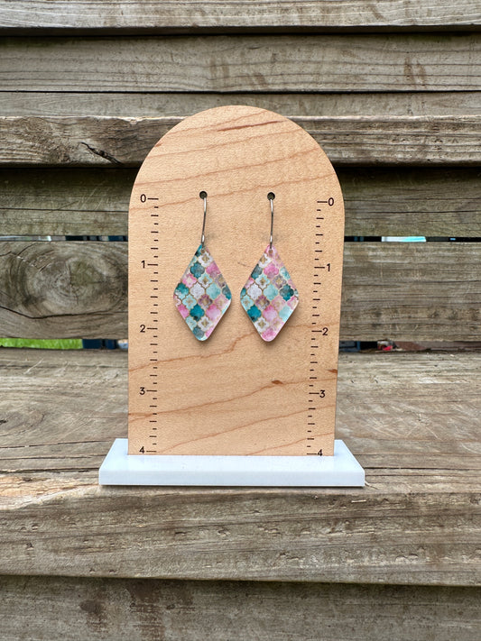 Classic Pastel Scales Acrylic Dangle Earrings