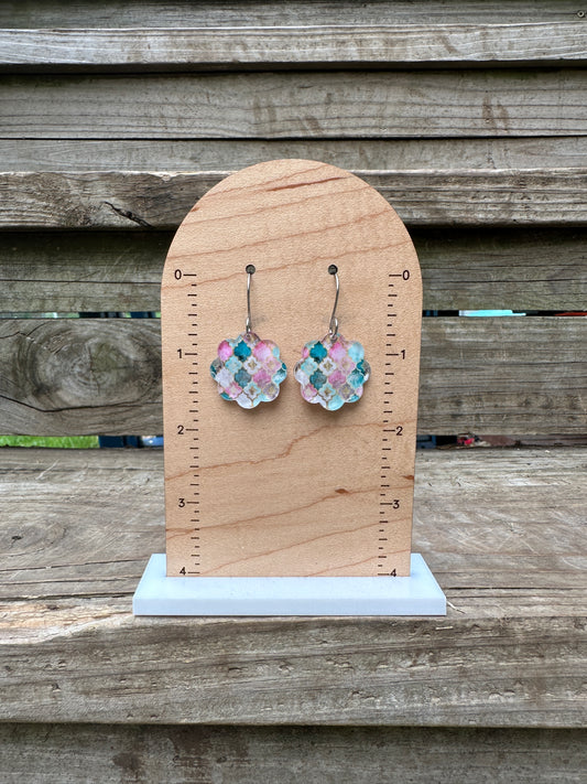 Zephyr Pastel Scales Acrylic Dangle Earrings