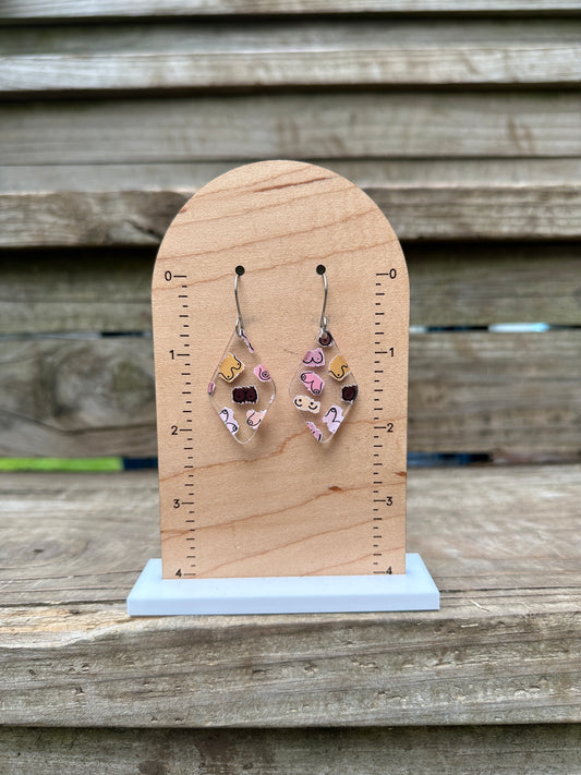 Classic Boobies Acrylic Dangle Earrings