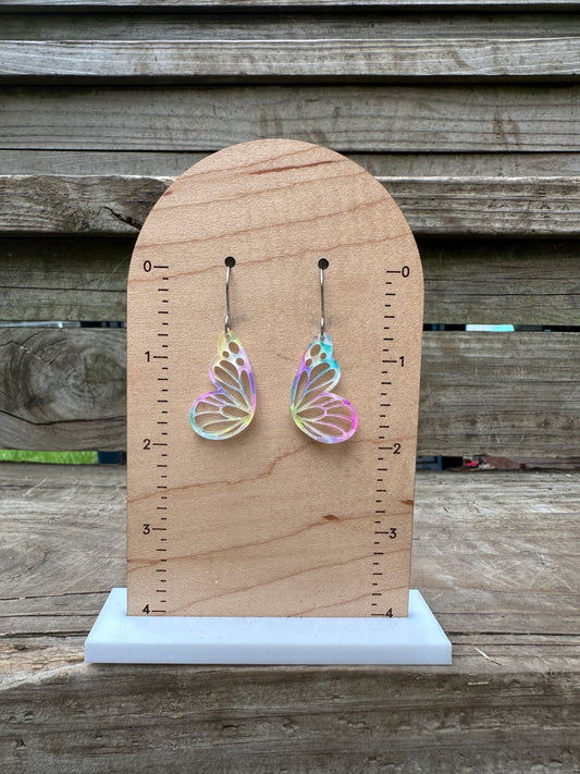 Rainbow Butterfly Wings Acrylic Dangle Earrings