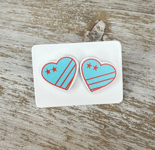 UV Printed KC Current Heart Acrylic Studs