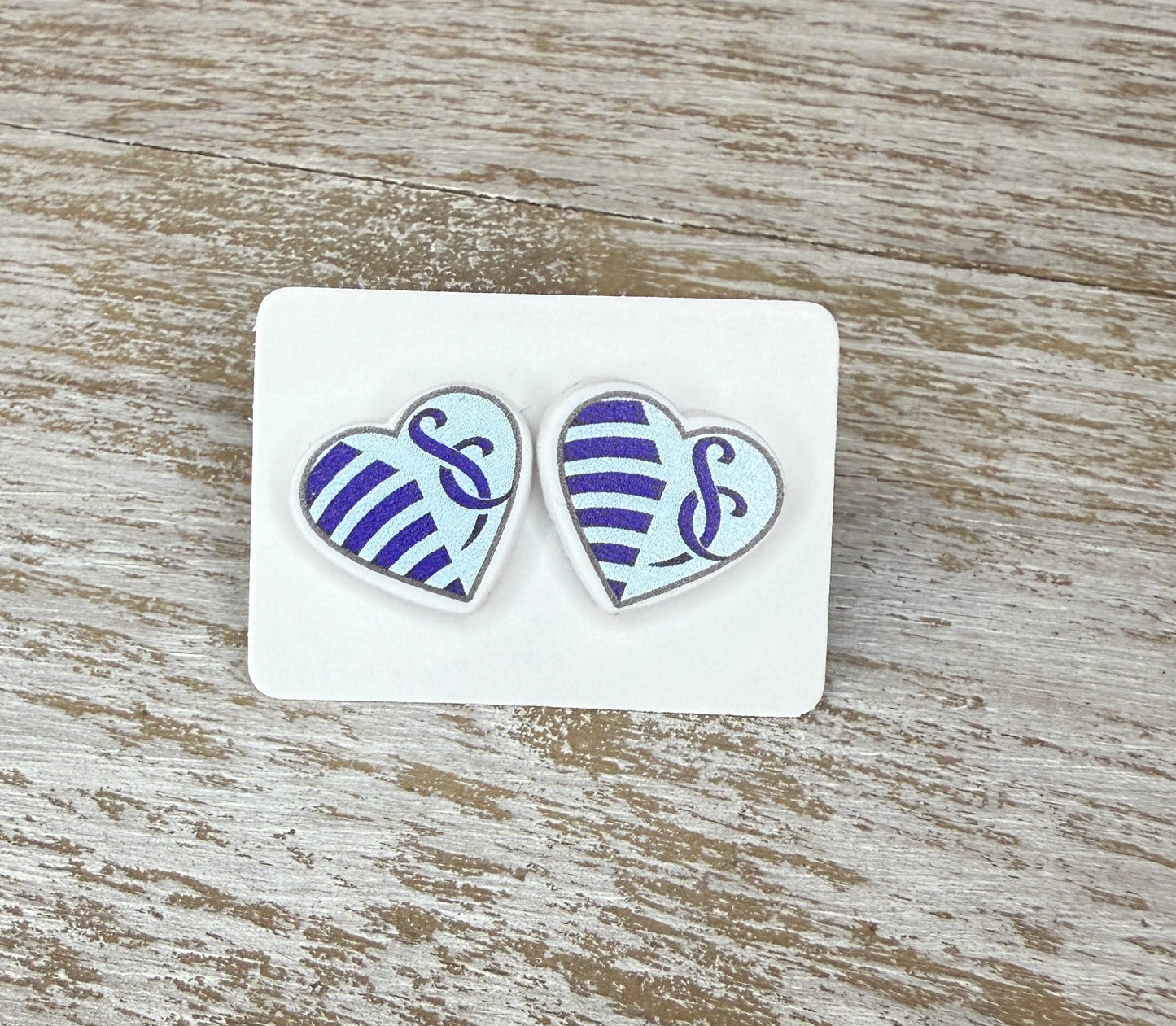 UV Printed Sporting KC Heart Acrylic Stud Earrings
