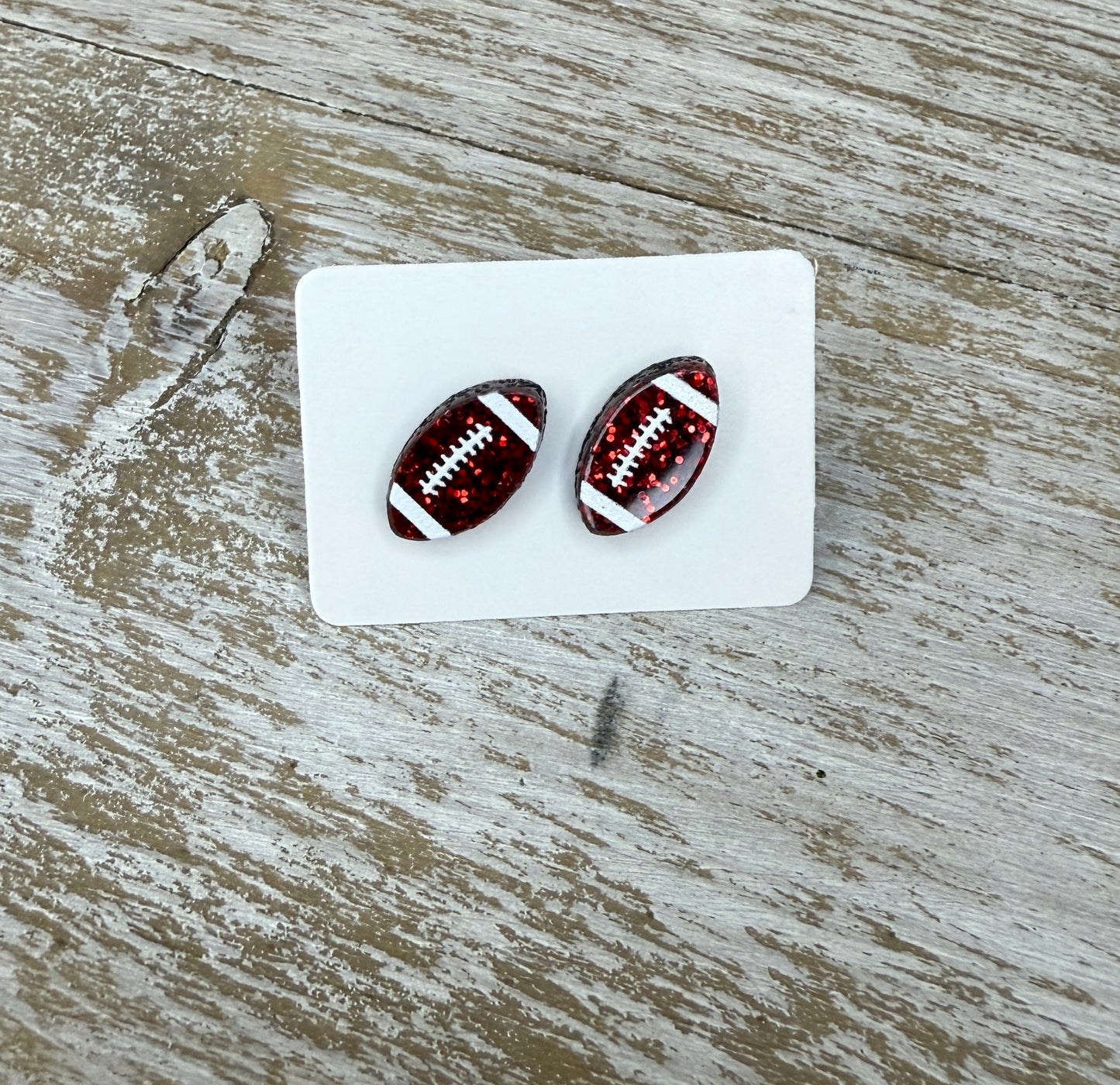 UV Printed Football Acrylic Stud Earrings
