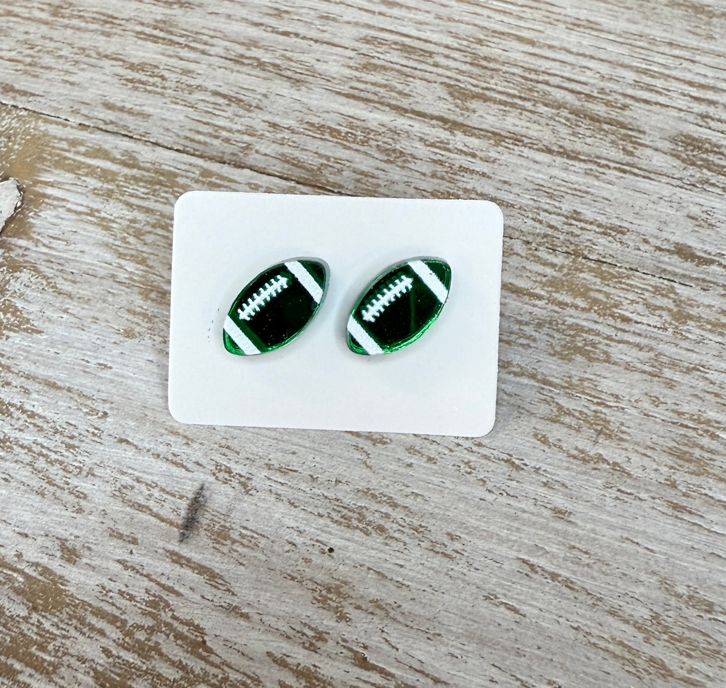 UV Printed Football Acrylic Stud Earrings
