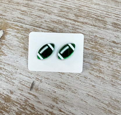 UV Printed Football Acrylic Stud Earrings