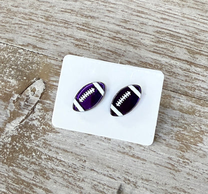 UV Printed Football Acrylic Stud Earrings