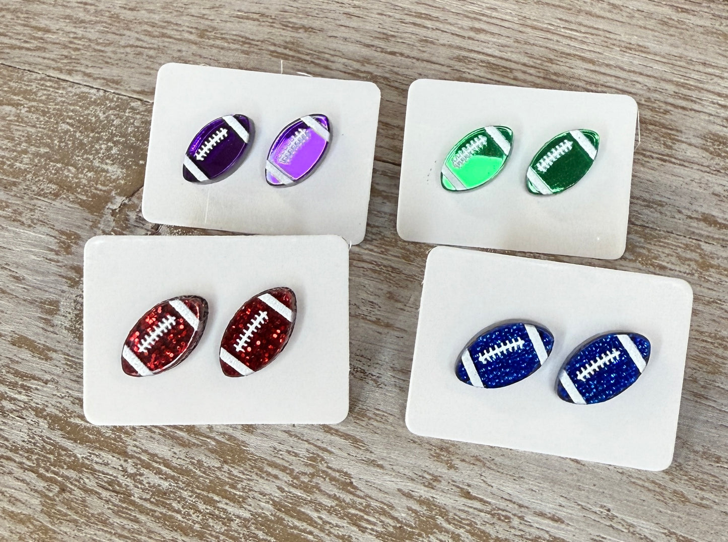 UV Printed Football Acrylic Stud Earrings