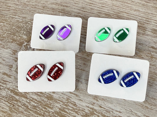 UV Printed Football Acrylic Stud Earrings