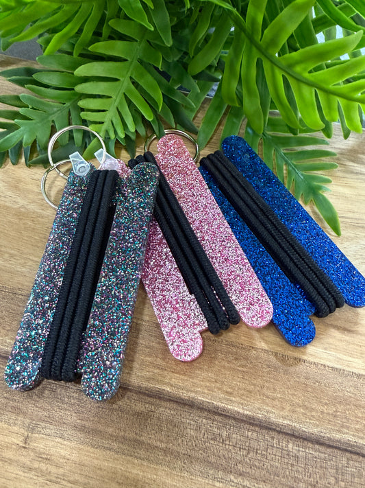 Glitter Hair Tie Keychain