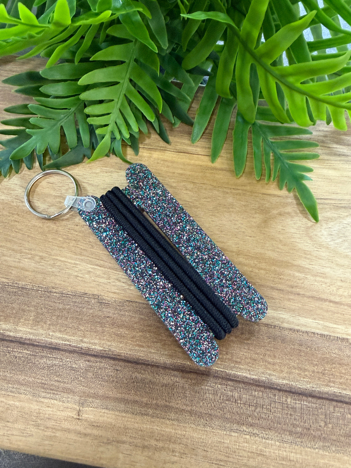 Glitter Hair Tie Keychain