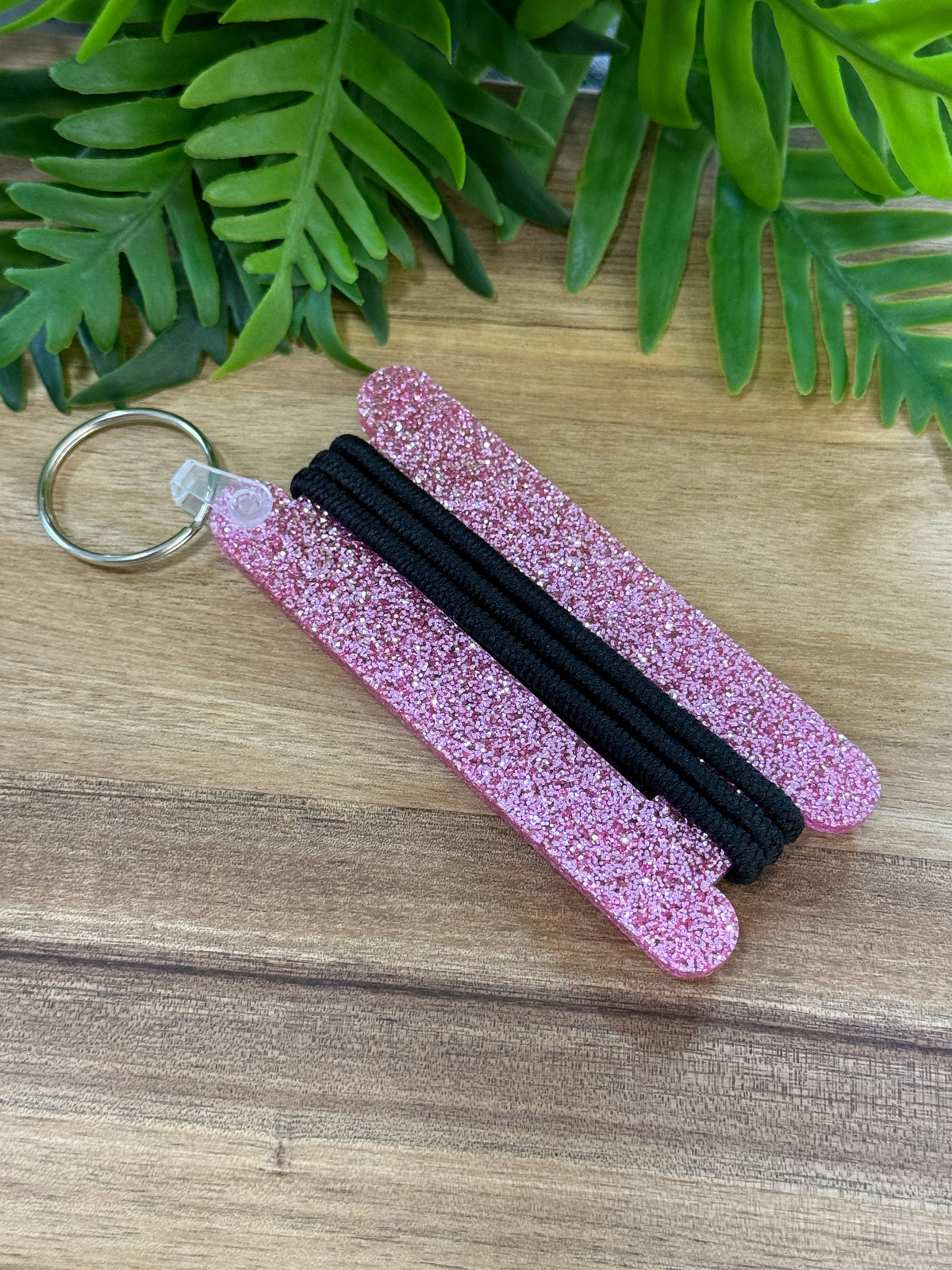 Glitter Hair Tie Keychain