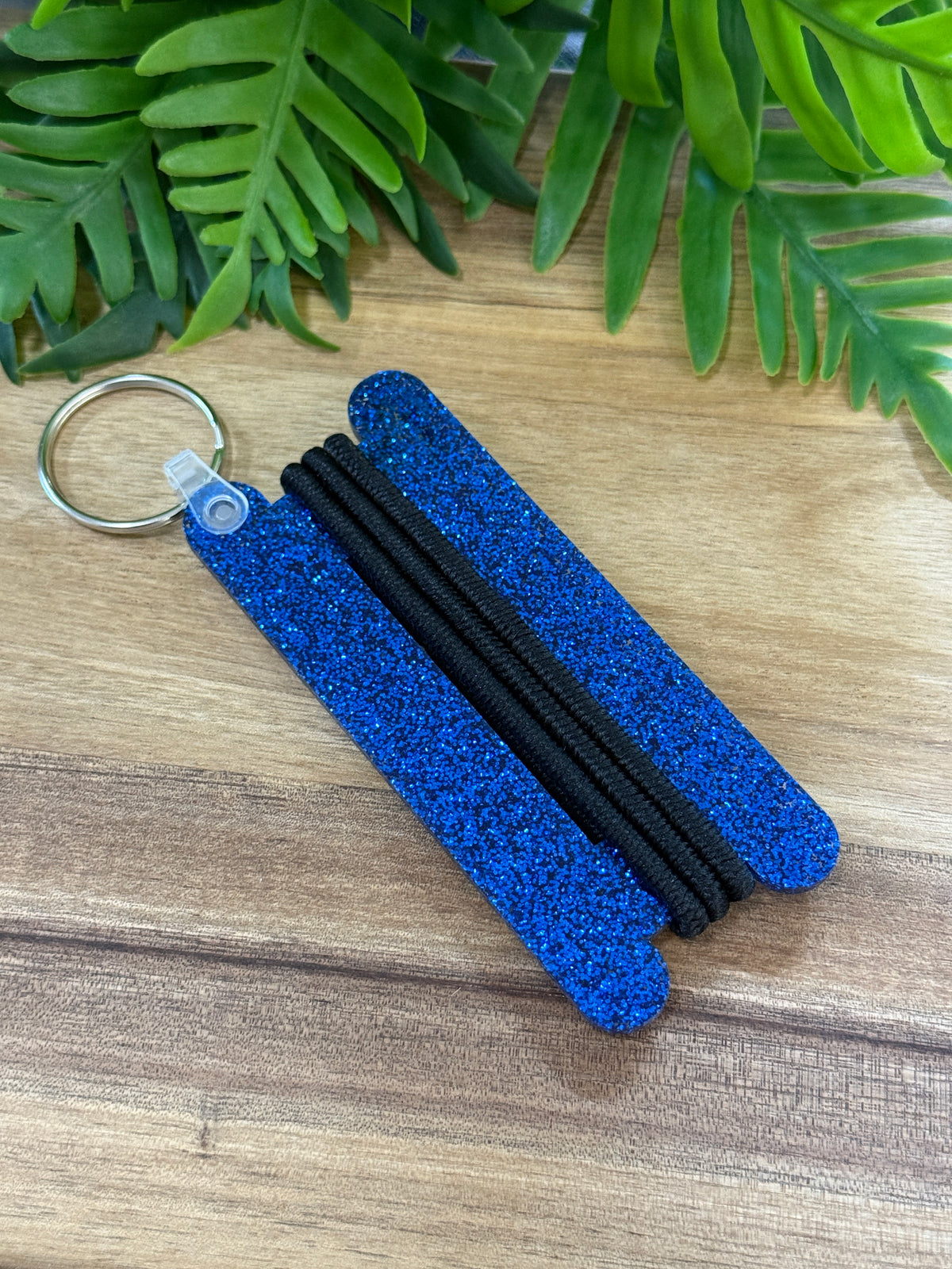Glitter Hair Tie Keychain