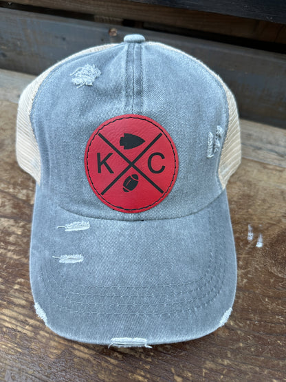 KC Arrowhead Football Women's Criss Cross Hat