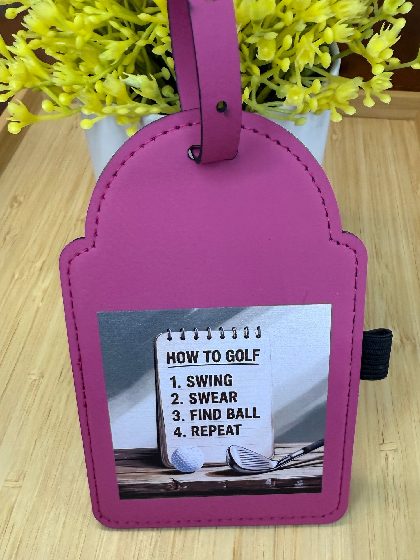 UV Printed How to Golf Leatherette Golf Bag Tag