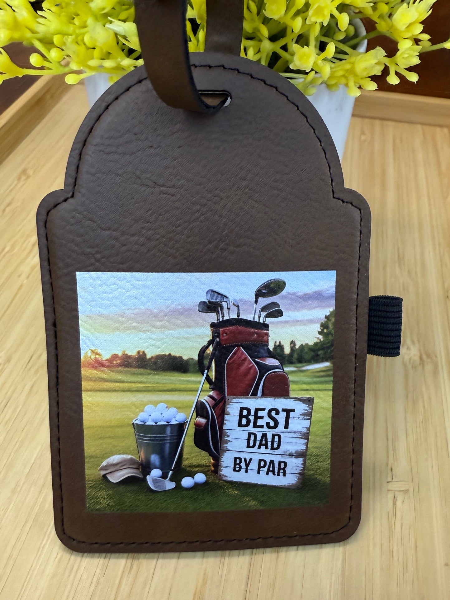 UV Printed Best Dad By Par Golf Bag Tag