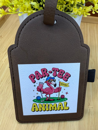 UV Printed Par-Tee Animal Golf Bag Tag
