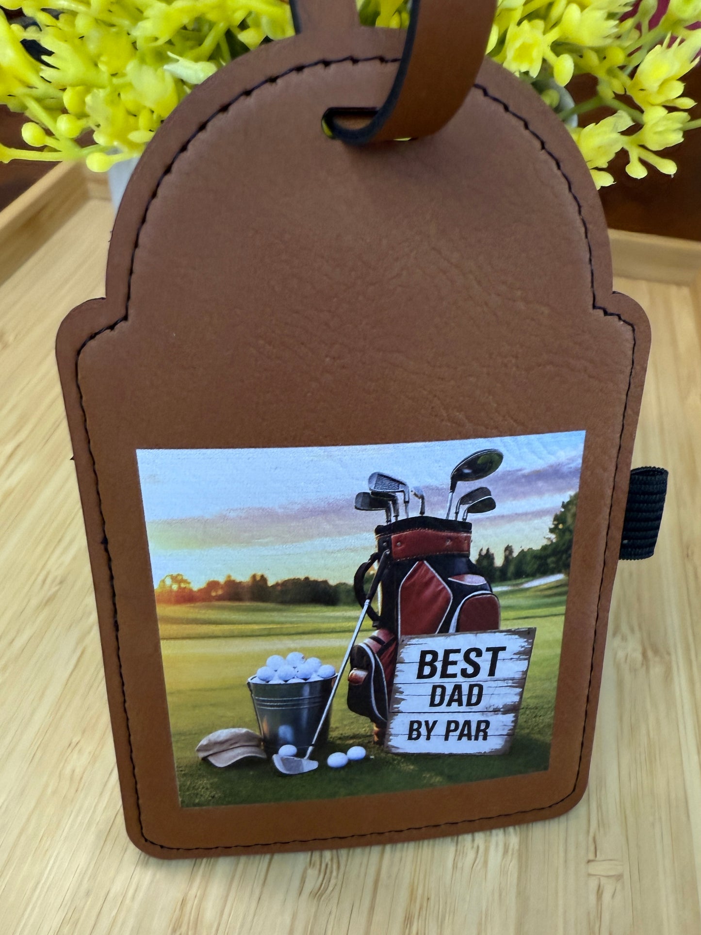 UV Printed Best Dad By Par Golf Bag Tag