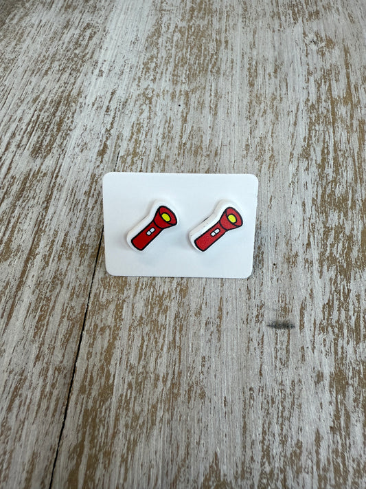 UV Printed Flashlights Acrylic Stud Earrings