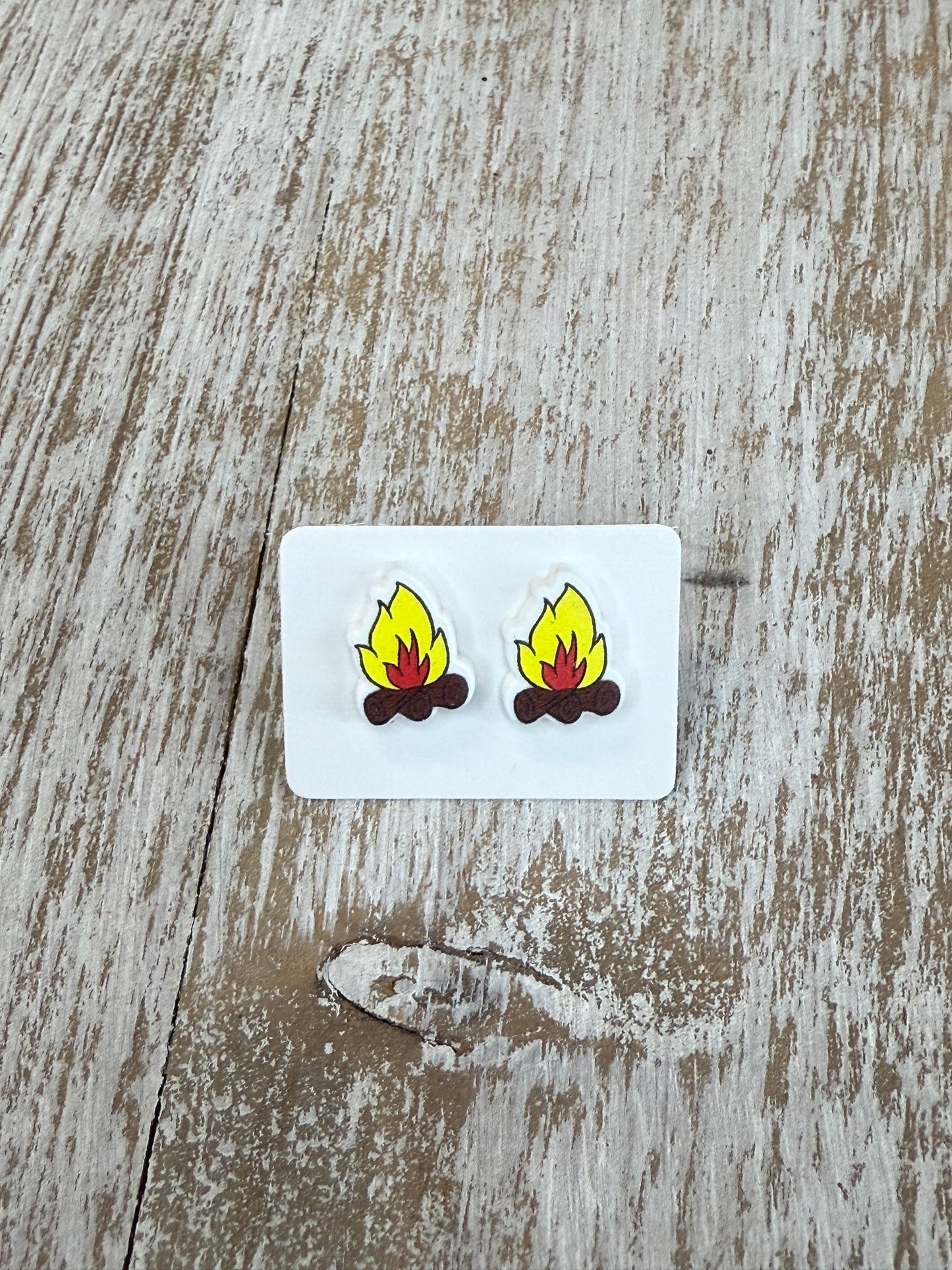 UV Printed Campfire Acrylic Stud Earrings