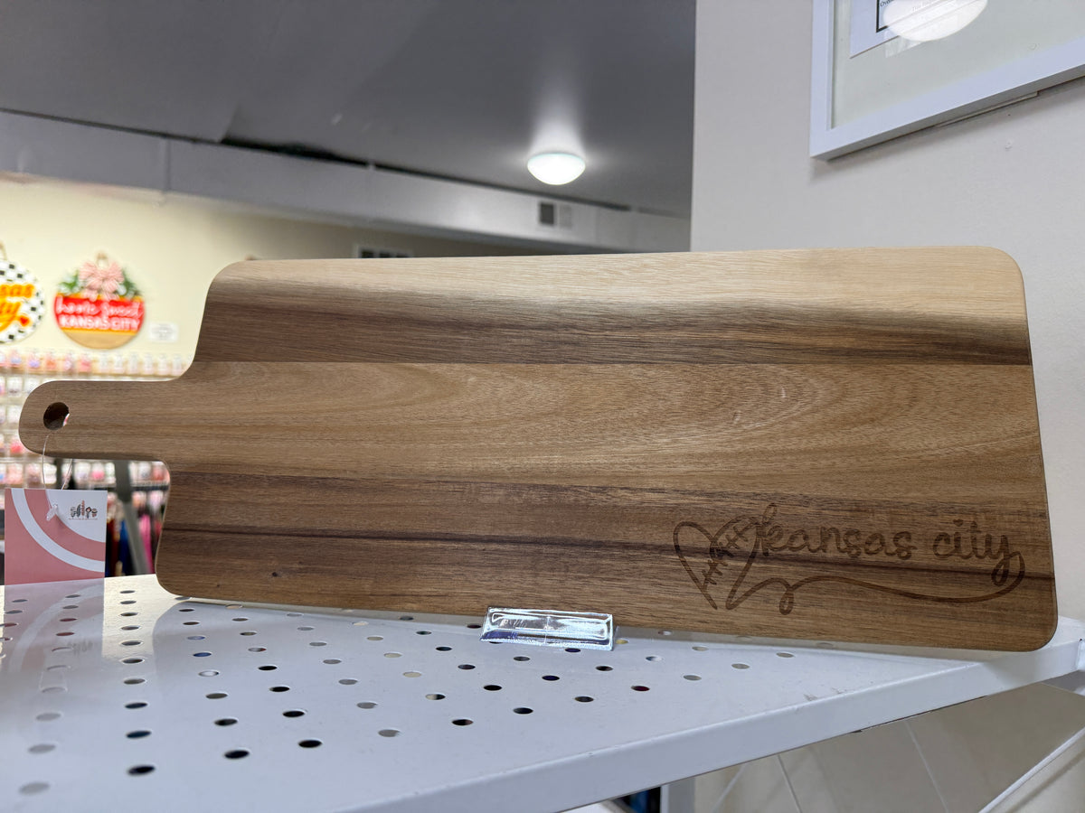 Engraved KC Football Cutting Board