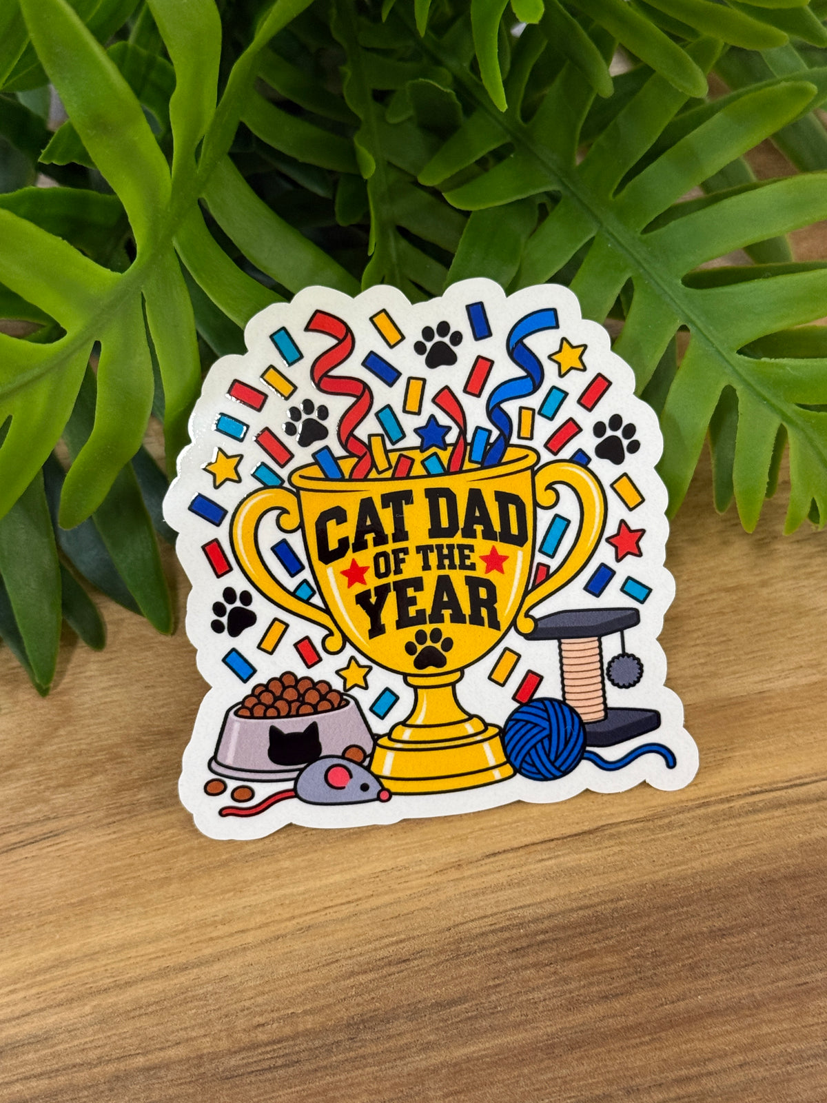 Cat Dad of the Year Sticker