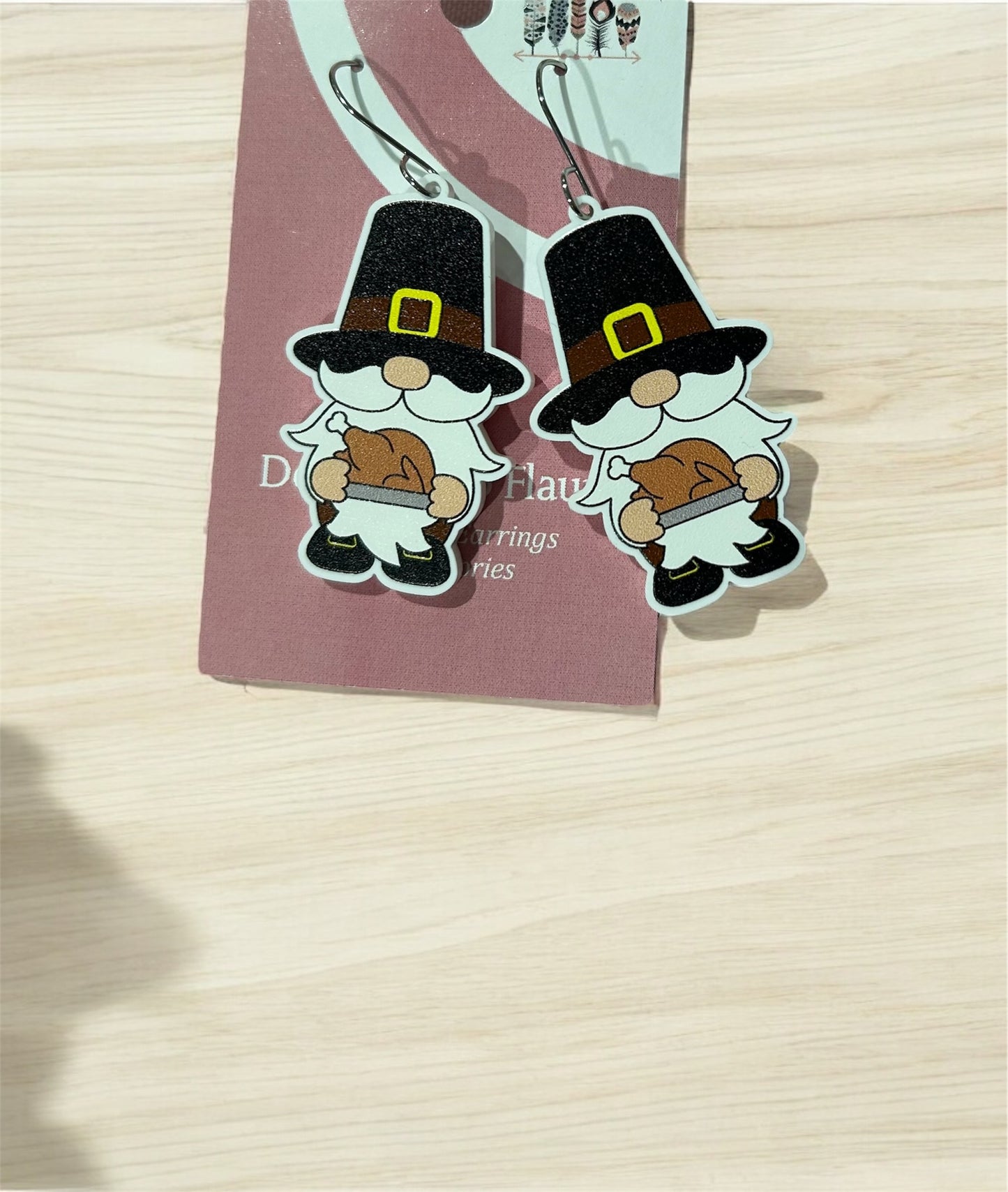 Thanksgiving Turkey Gnome Dangle Earrings