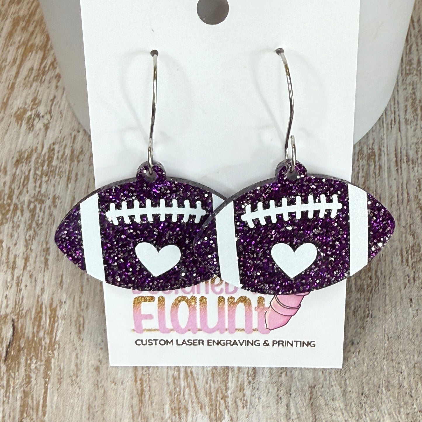 UV Printed Game Day Love Acrylic Dangle Earrings