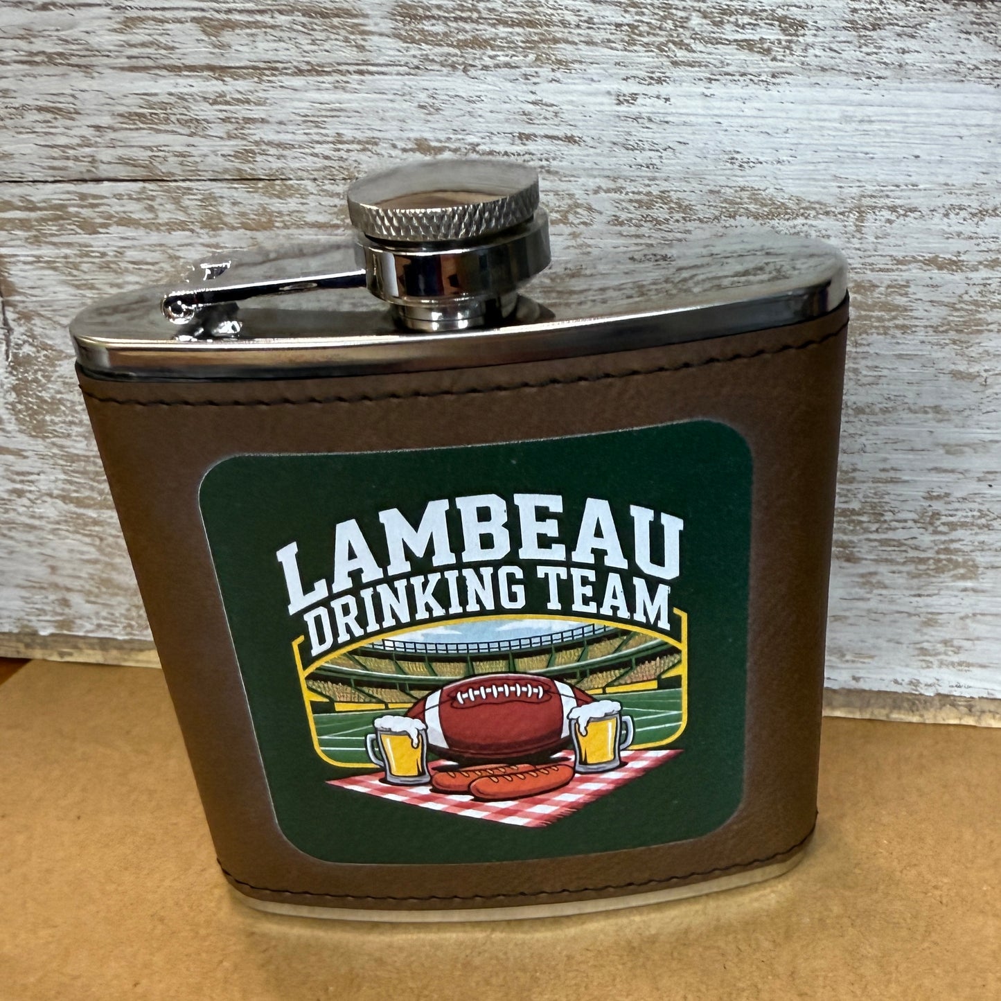 UV Printed Lambeau Drinking Team 6 oz Flask