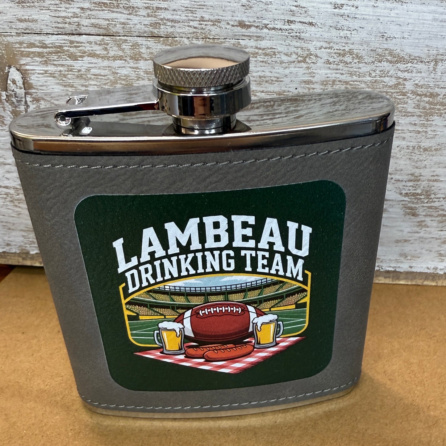 UV Printed Lambeau Drinking Team 6 oz Flask
