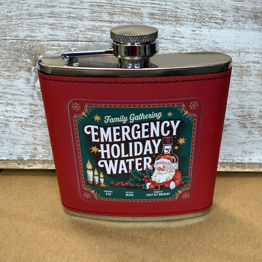 UV Printed Emergency Holiday Water 6 oz Flask
