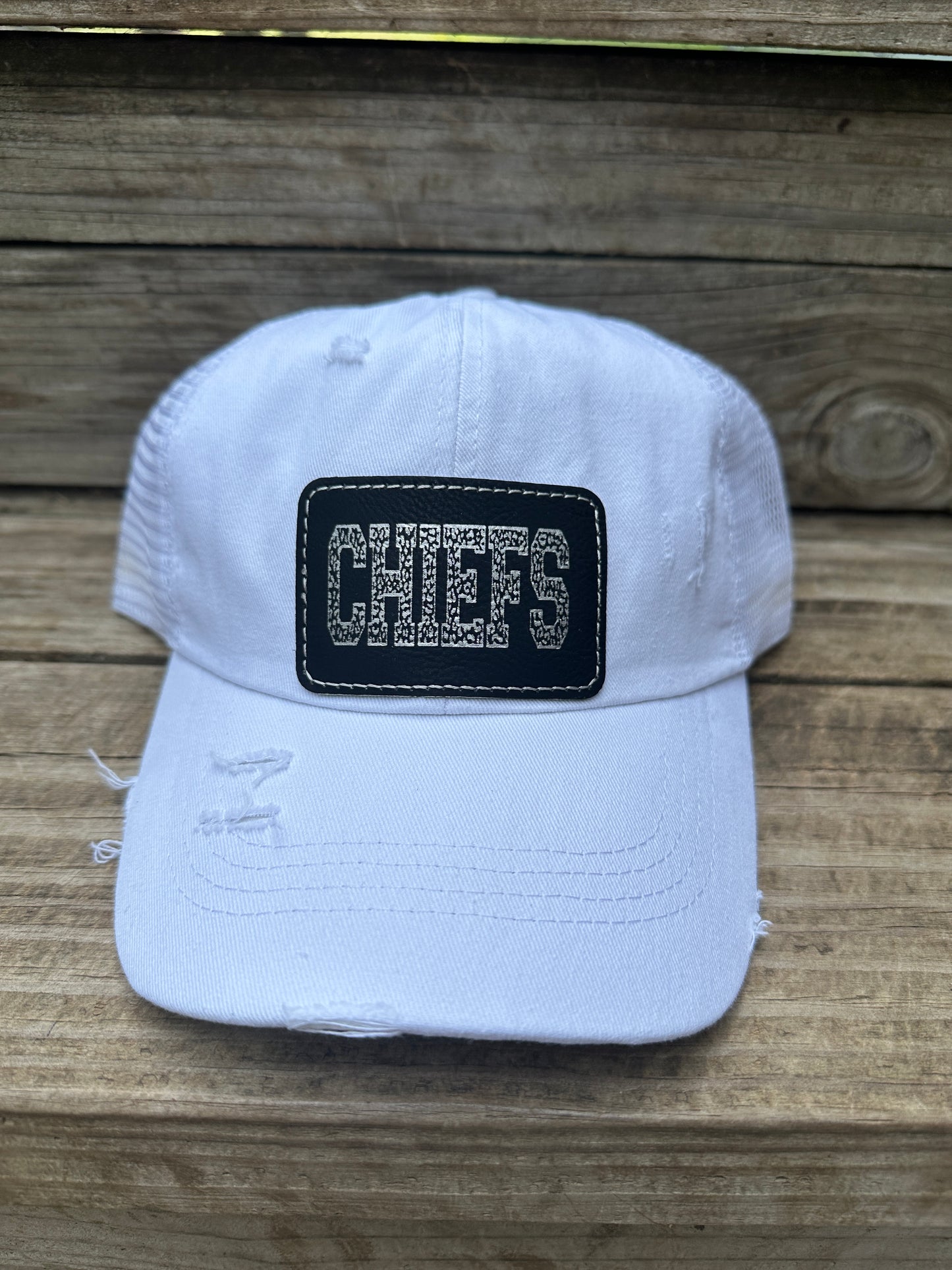 Chiefs Cheetah Print Women's Criss Cross Hat
