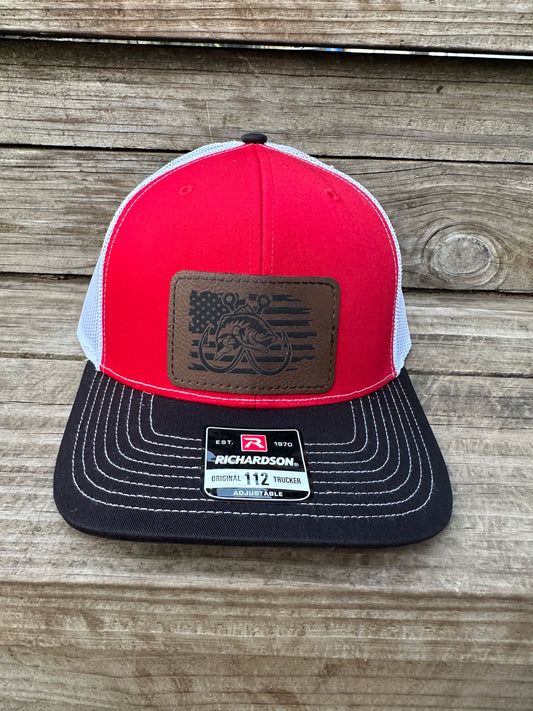 Fishing American Flag Men's Richardson 112 Trucker Hat