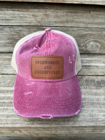 Overworked And Under "F" Women's Criss Cross Hat