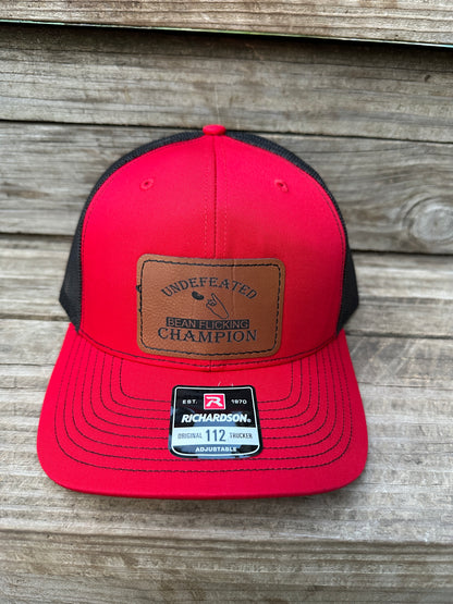 Undefeated Bean Flicking Champion Men's Richardson 112 Trucker Hat
